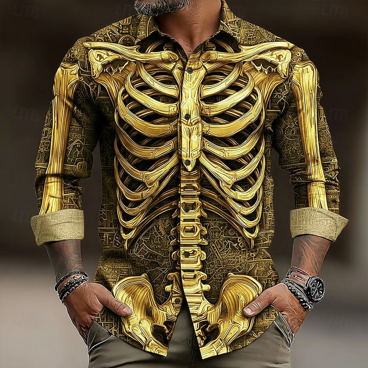 Rhett | Halloween Skeleton Button-Up Shirt