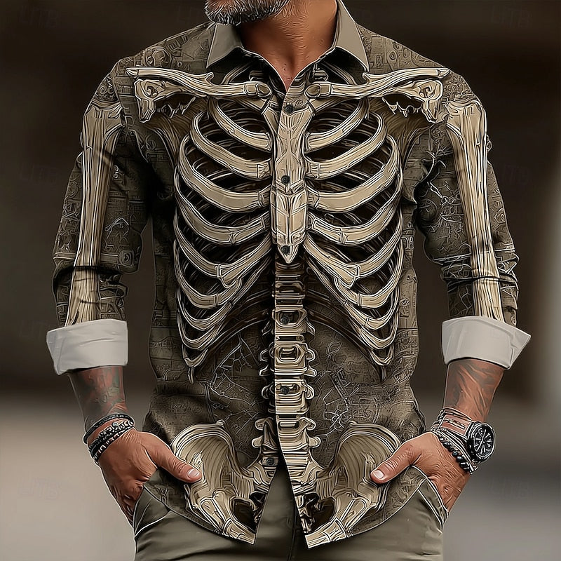 Rhett | Halloween Skeleton Button-Up Shirt