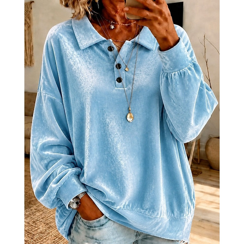 Cassidy | Relaxed Collared Pullover Top
