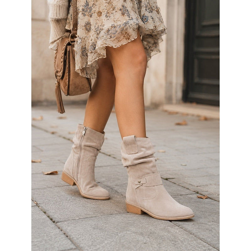 Annika | Slouchy Buckle Ankle Boots