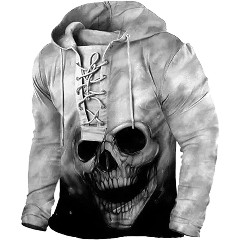 Wyatt | Halloween Skull Lace-Up Hoodie