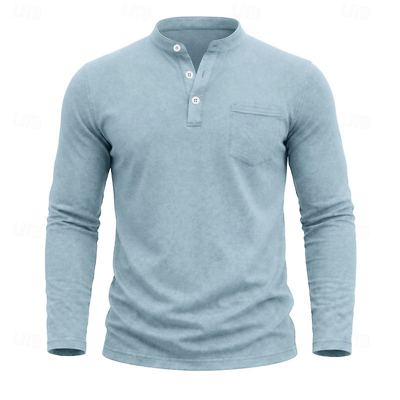 Landon | Classic Long-Sleeve Henley Shirt