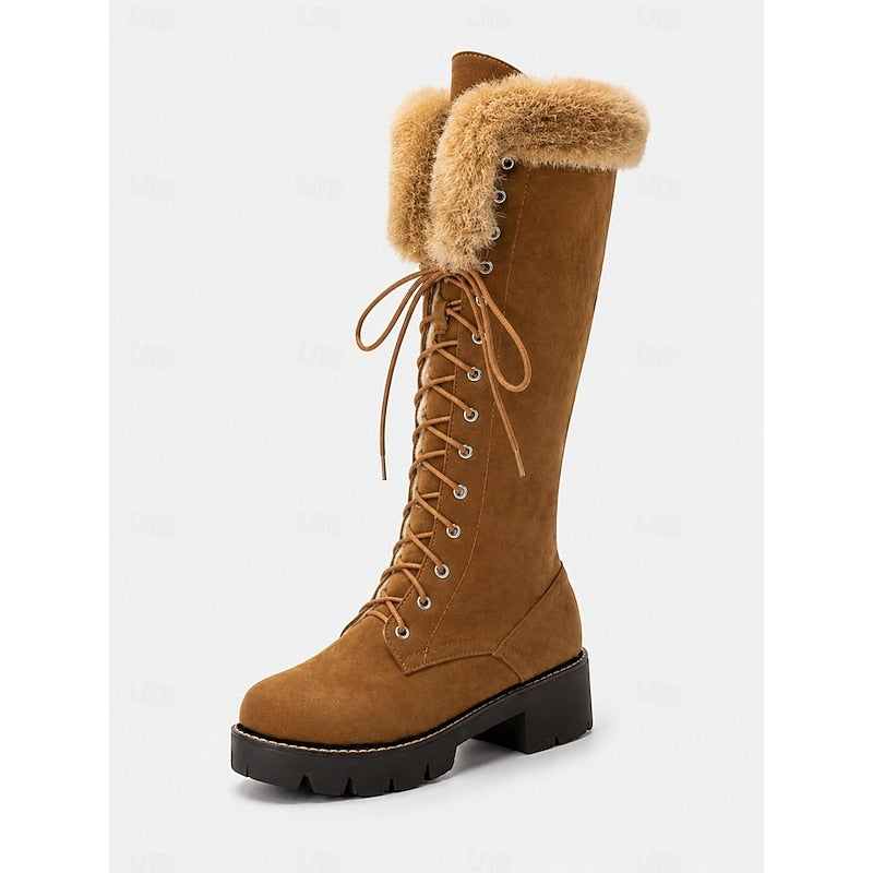 Matilda | Fur-Trimmed Lace-Up Winter Boots