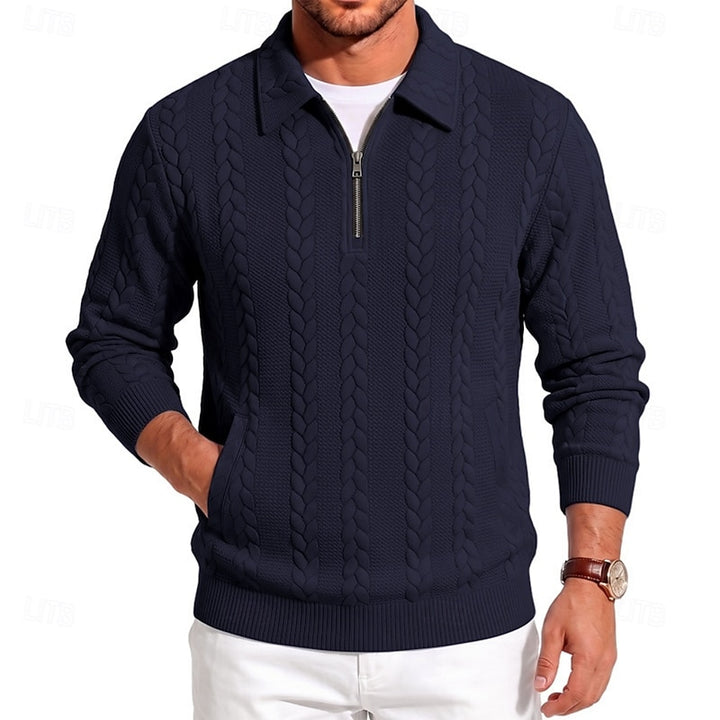 Maddox | Textured Quarter-Zip Sweater