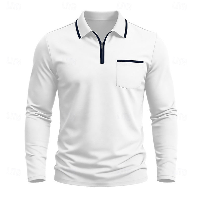 Maddox | Refined Quarter-Zip Long Sleeve Polo