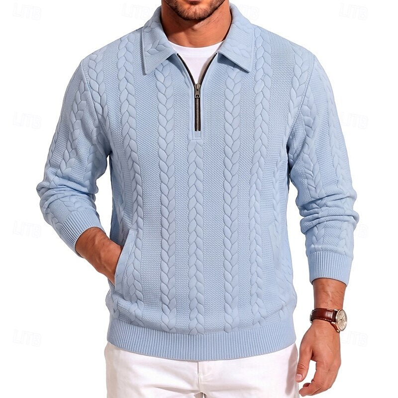 Maddox | Textured Quarter-Zip Sweater