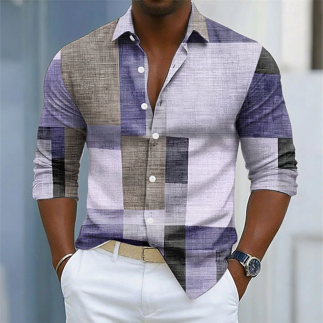 Russell | Geometric Block Button-Up Shirt