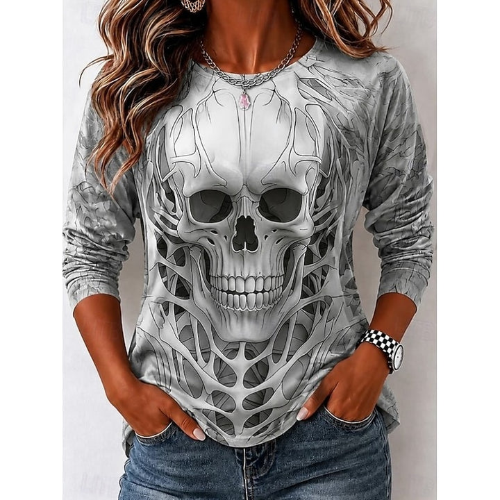 Sabrina | Halloween Skull Long-Sleeve Top