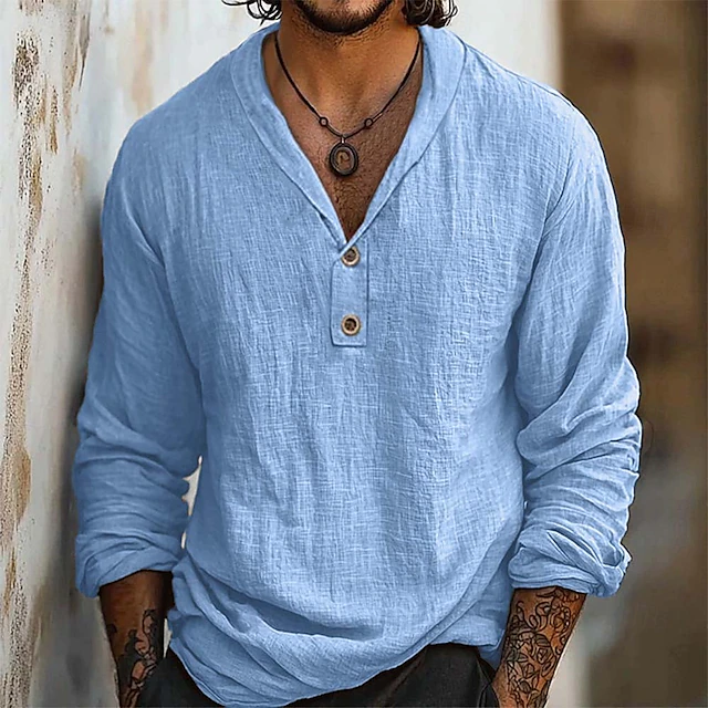 Julius | Relaxed Henley Popover Shirt