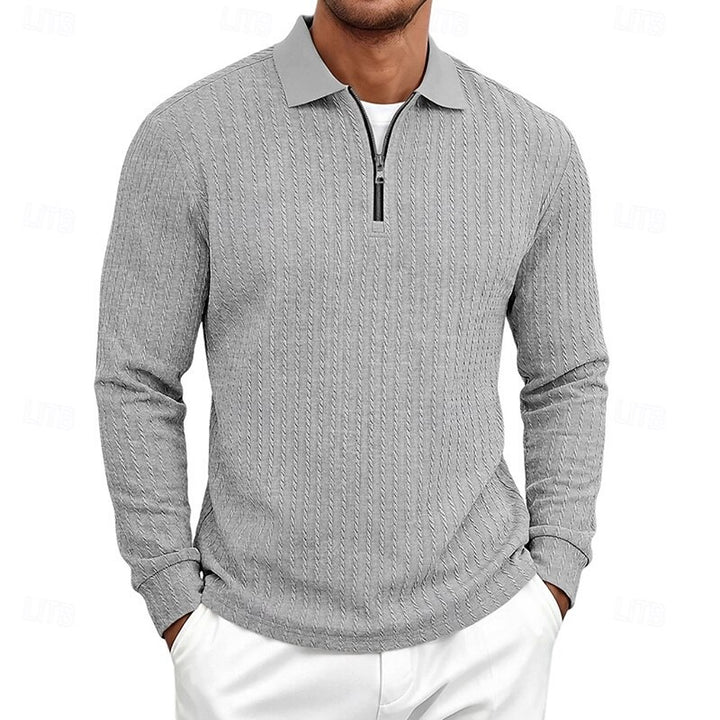 Declan | Textured Quarter-Zip Polo Shirt