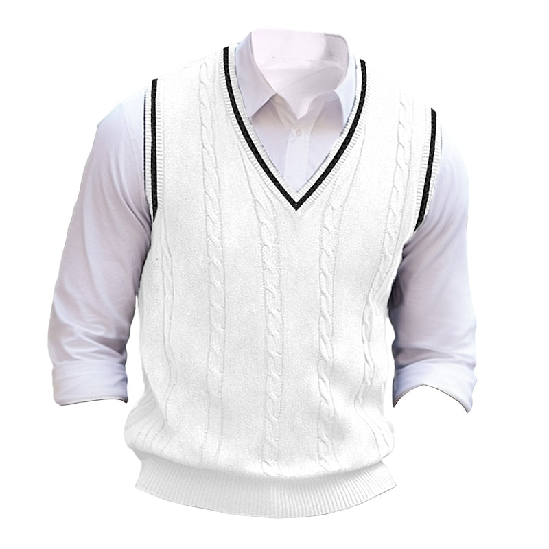 Barclay | Cable-Knit V-Neck Sweater Vest
