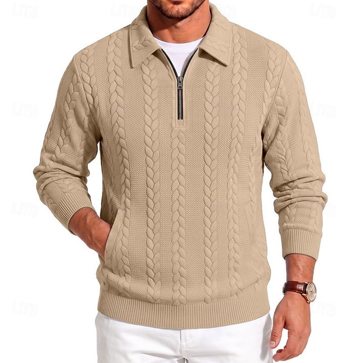 Maddox | Textured Quarter-Zip Sweater