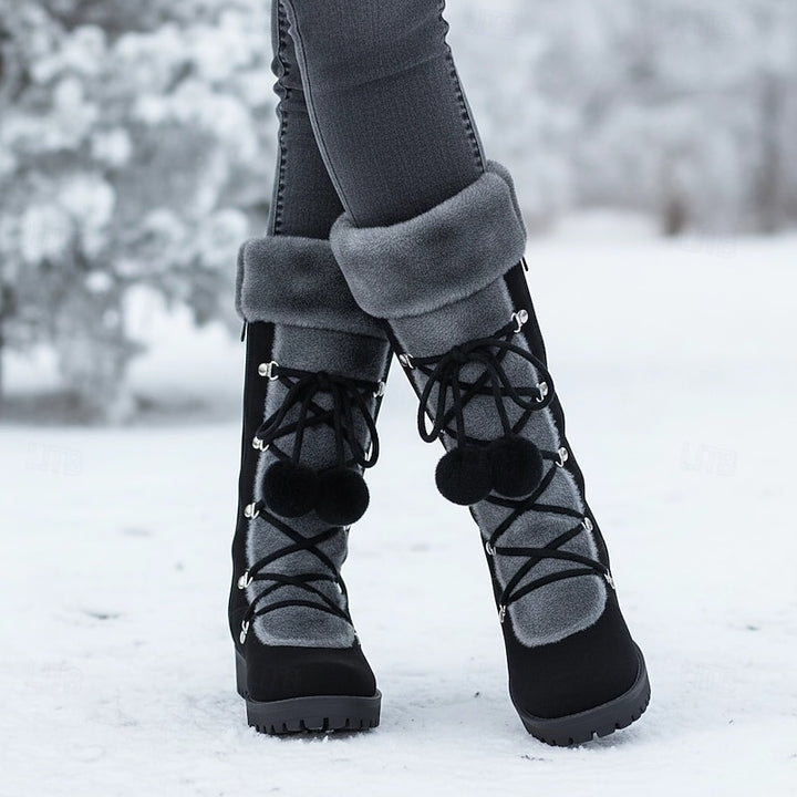 Elowen | Cozy Lace-Up Winter Boots