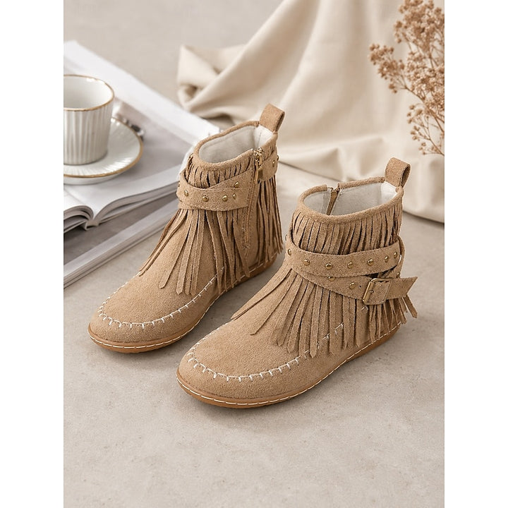 Adele | Fringe Moccasin Ankle Boots