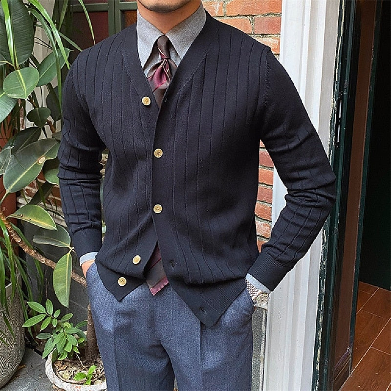 Merrick | Ribbed V-Neck Cardigan