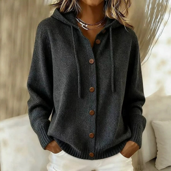 Deborah | Relaxed Hooded Button-Down Cardigan