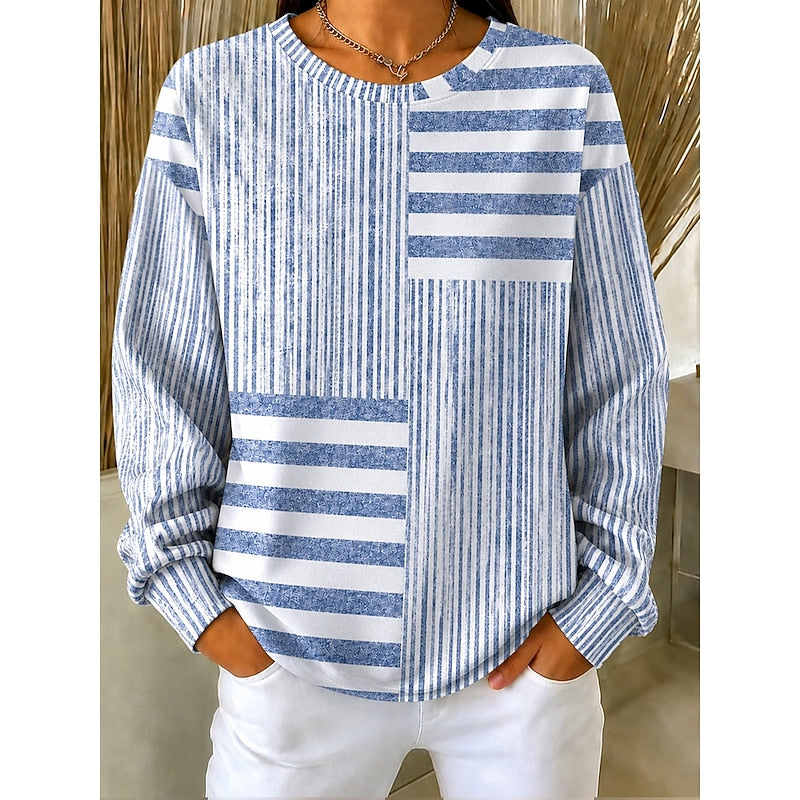Tessa | Striped Crew-Neck Sweatshirt