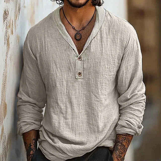 Julius | Relaxed Henley Popover Shirt