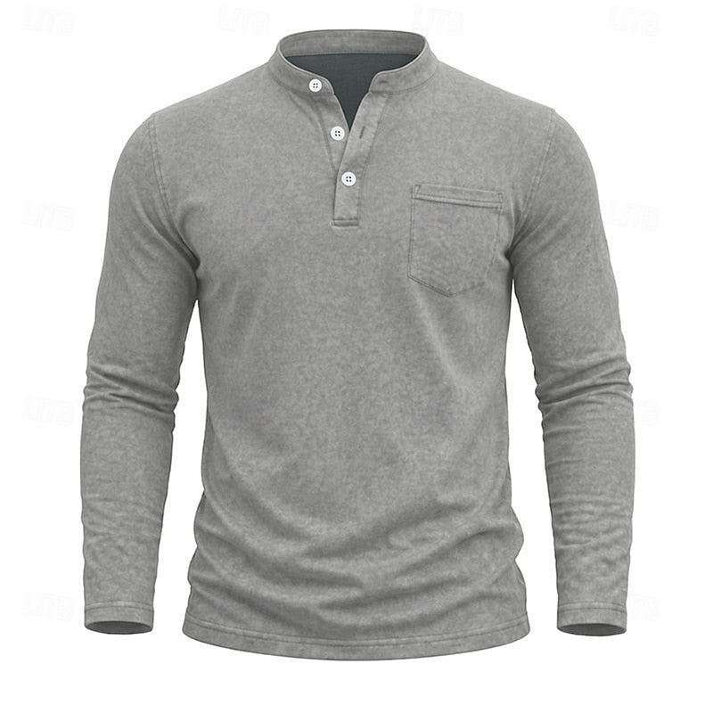 Landon | Classic Long-Sleeve Henley Shirt