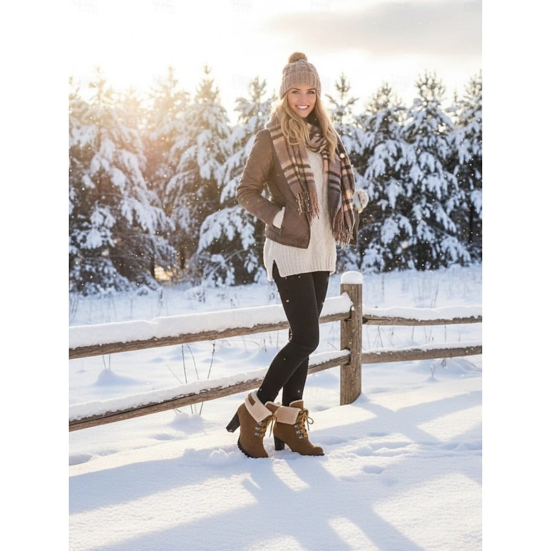 Winifred | Cozy Lace-Up Heeled Ankle Boots