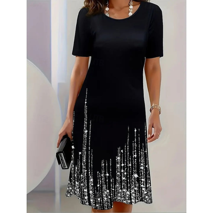 Katherine | Shimmer-Hem Midi Dress