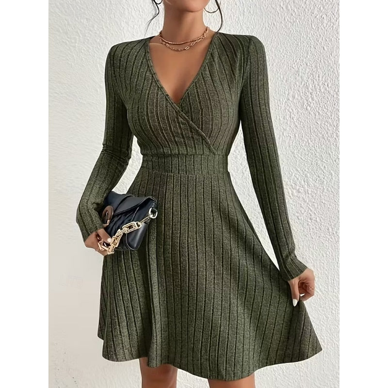Serena | Elegant Wrap-Front A-Line Dress
