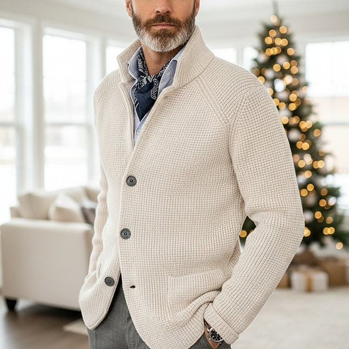 Rupert | Textured Stand-Collar Cardigan