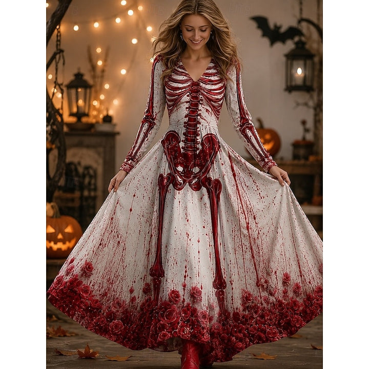 Ivy | Skeleton Rose Halloween Maxi Dress
