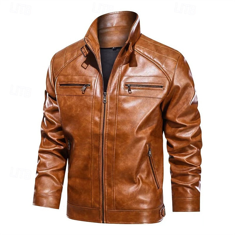 Winston | Classic Stand-Collar Biker Jacket