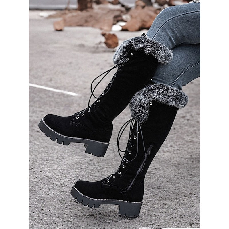 Matilda | Fur-Trimmed Lace-Up Winter Boots