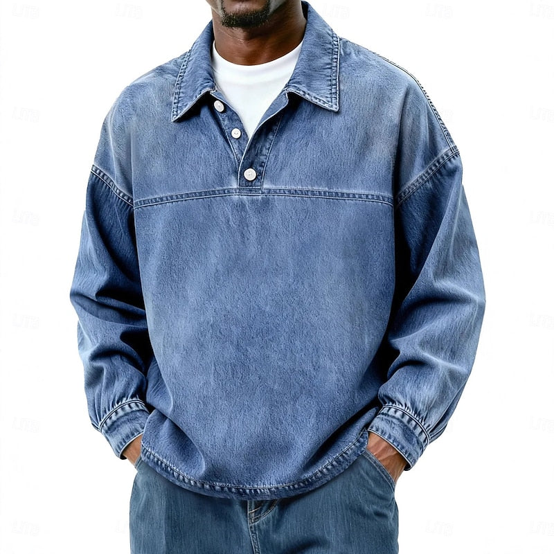 Emmett | Relaxed Long-Sleeve Polo Shirt