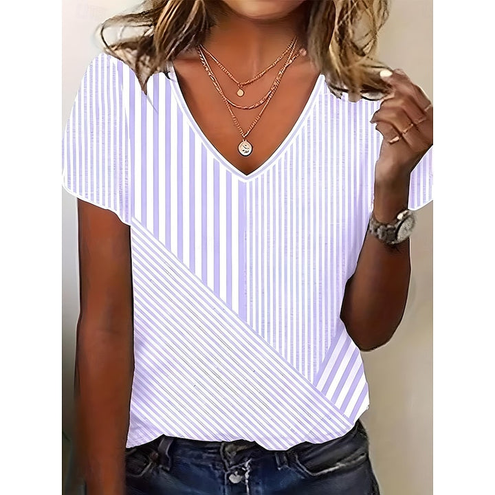 Sienna | Softly Striped V-Neck Top