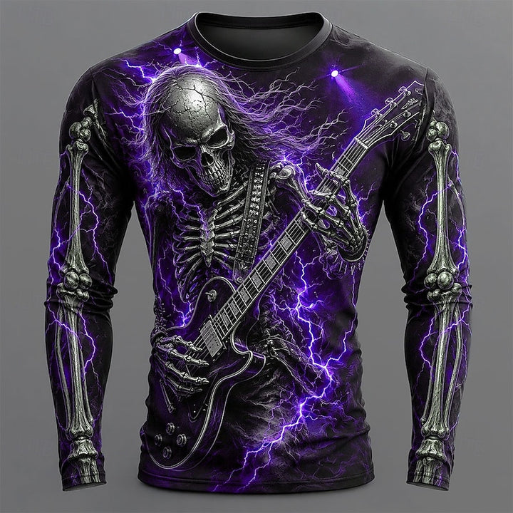 Damian | Bold Halloween Skeleton Graphic Long Sleeve Shirt