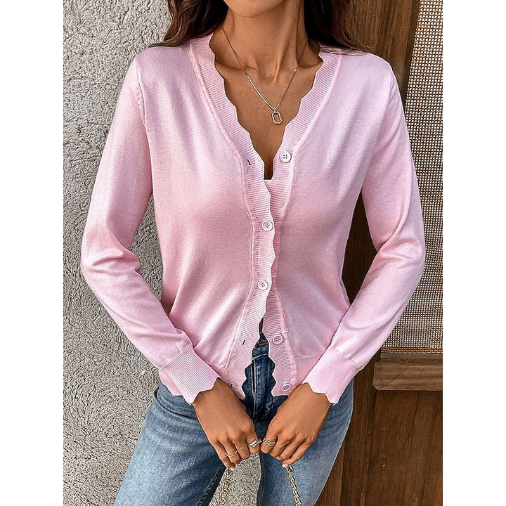 Evangeline | Scalloped Button-Front Cardigan