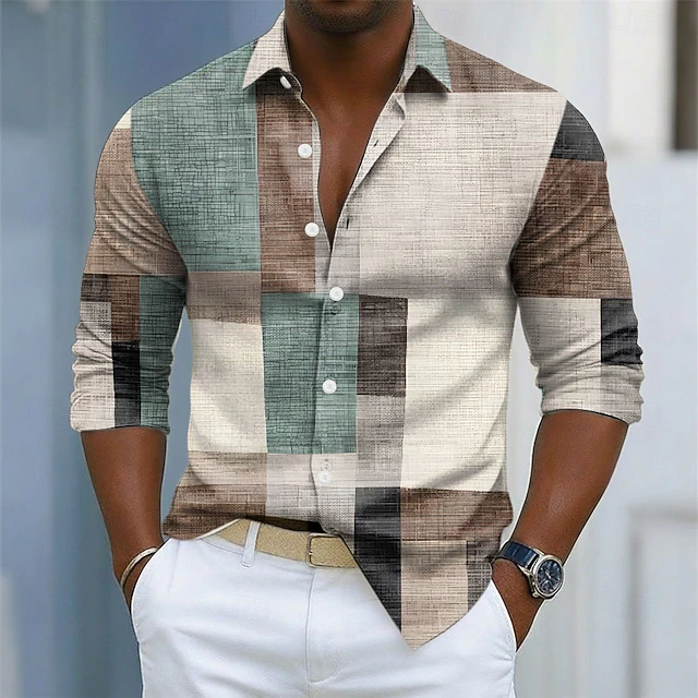 Russell | Geometric Block Button-Up Shirt