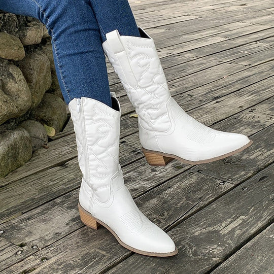 Lorna | Western-Inspired Mid-Calf Boots