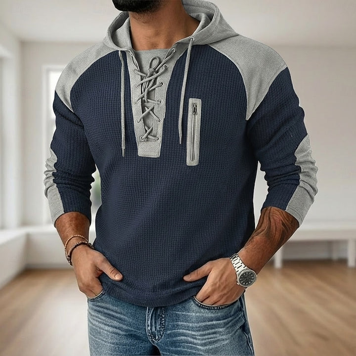 Dean | Textured Lace-Up Hoodie