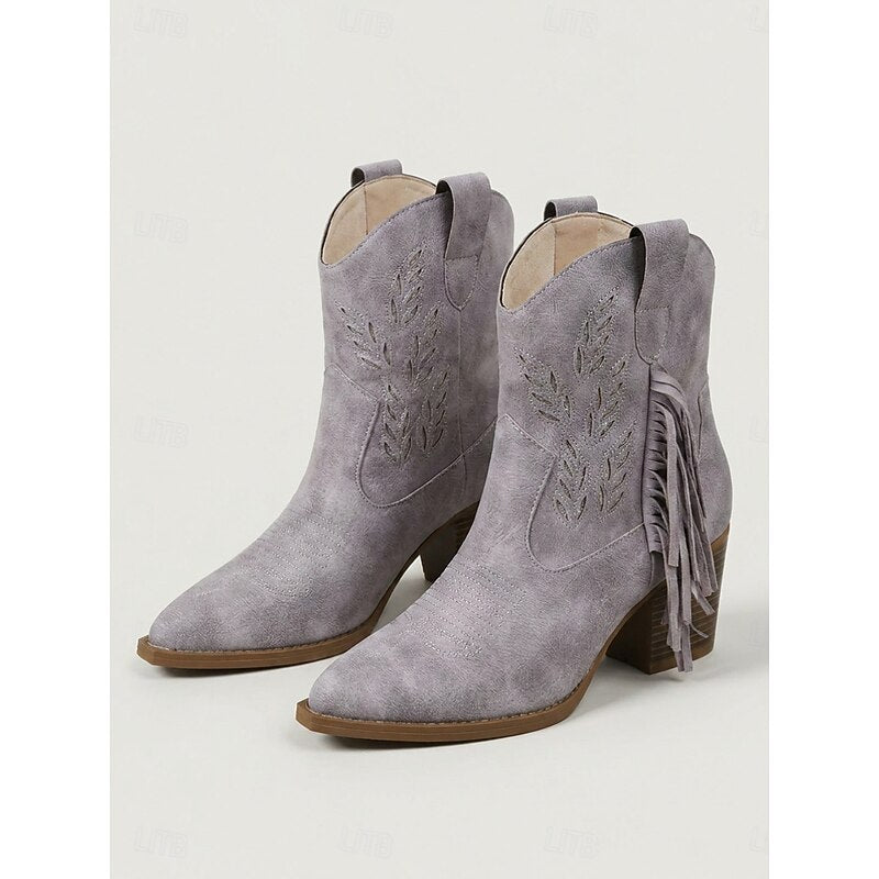 Georgina | Western Tassel Ankle Boots