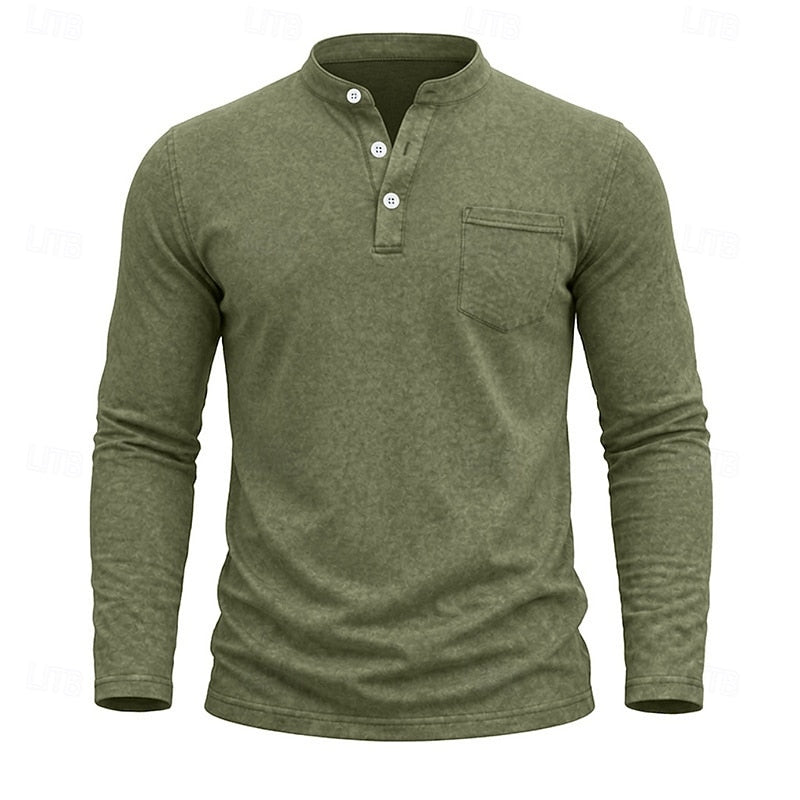 Landon | Classic Long-Sleeve Henley Shirt