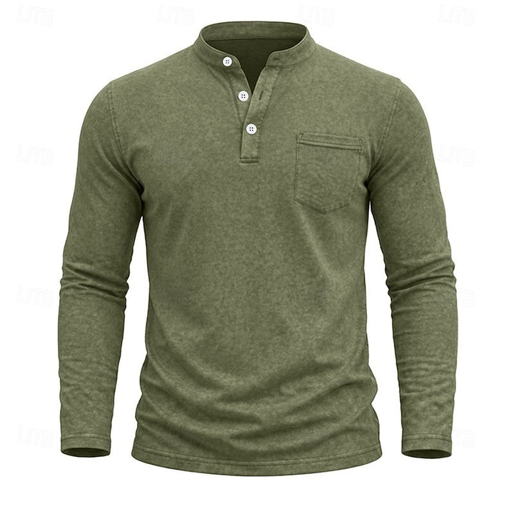 Landon | Classic Long-Sleeve Henley Shirt