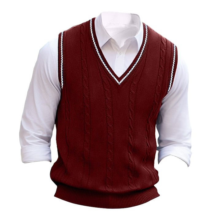 Barclay | Cable-Knit V-Neck Sweater Vest