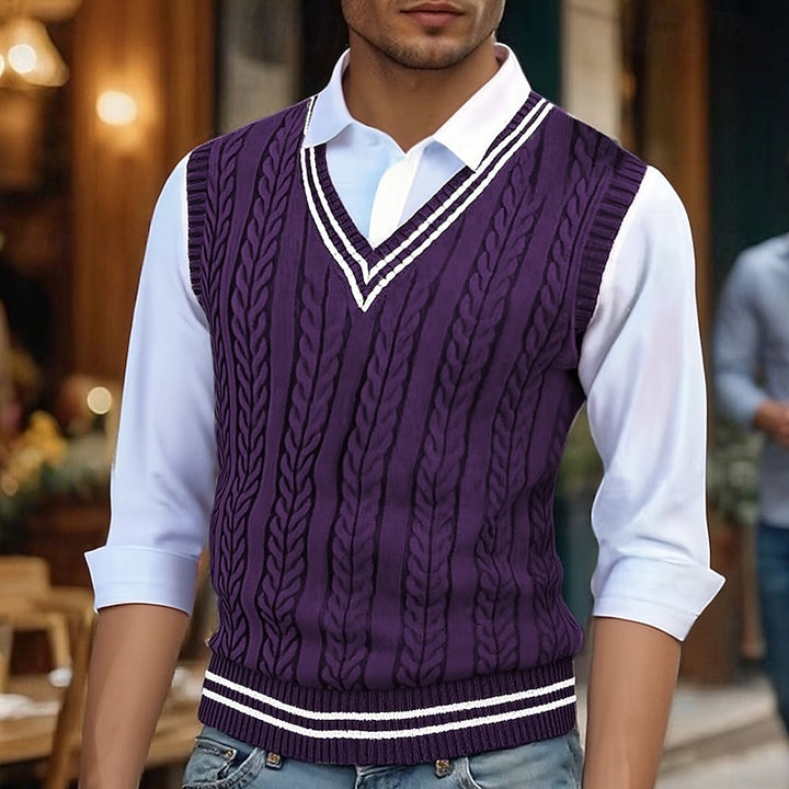 Prescott | Cable-Knit V-Neck Sweater Vest