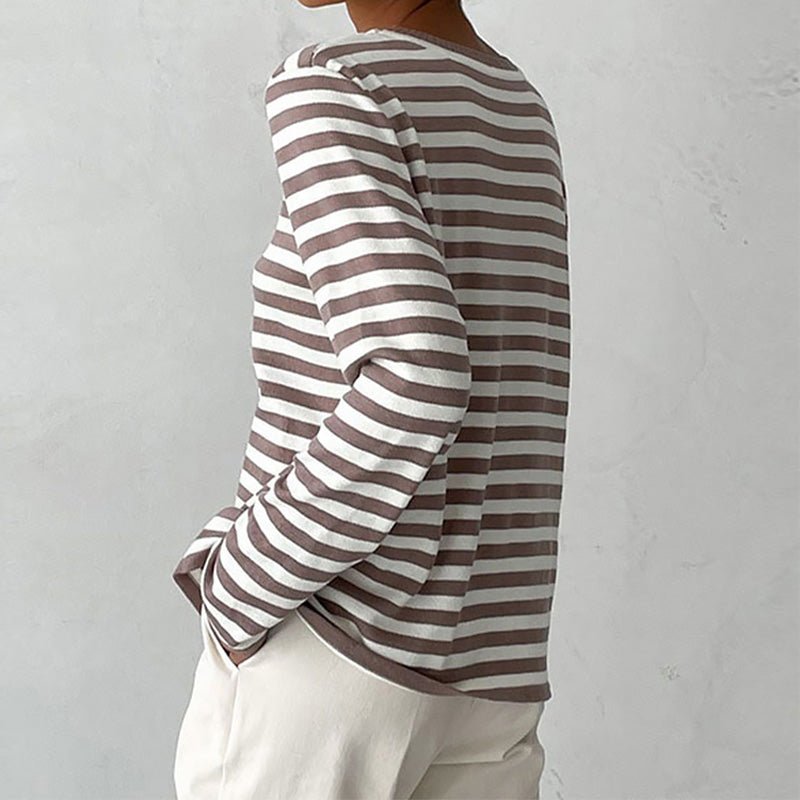 Nancy | Relaxed-Fit Striped Long Sleeve Top