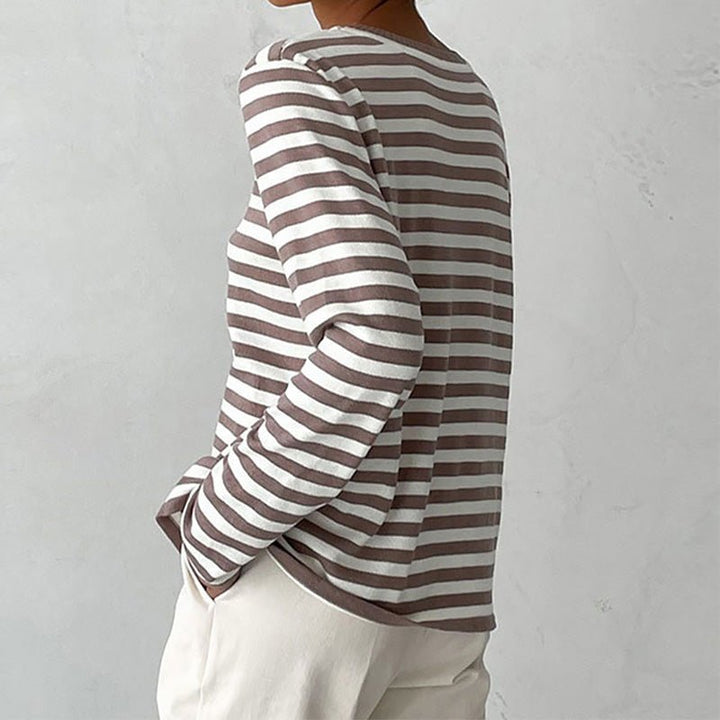 Nancy | Relaxed-Fit Striped Long Sleeve Top