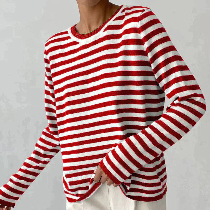 Nancy | Relaxed-Fit Striped Long Sleeve Top