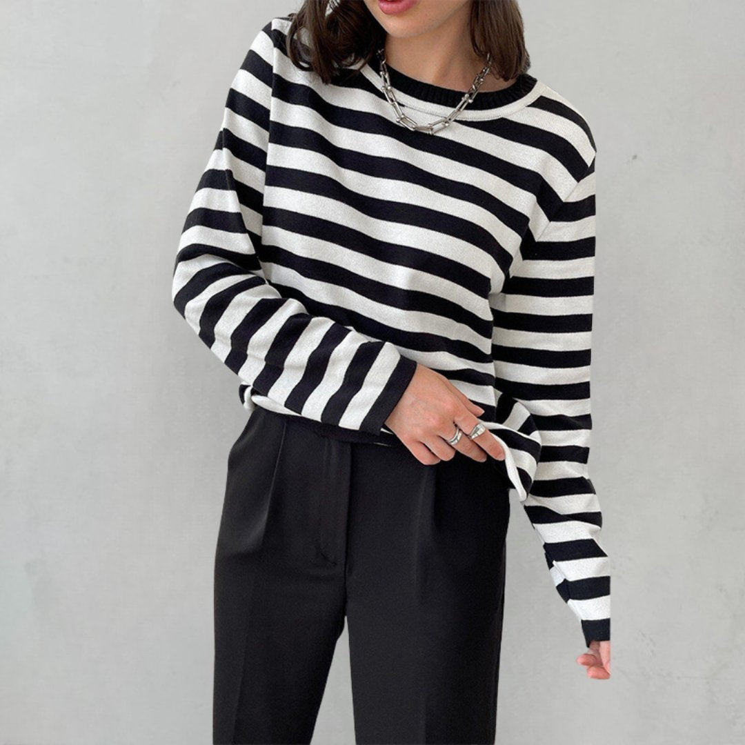 Nancy | Relaxed-Fit Striped Long Sleeve Top