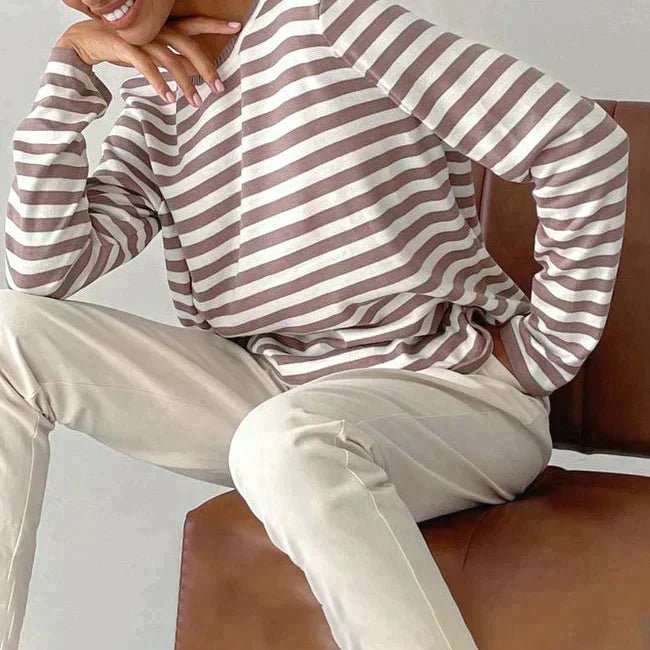 Nancy | Relaxed-Fit Striped Long Sleeve Top