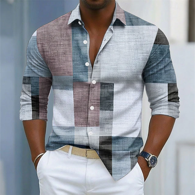 Russell | Geometric Block Button-Up Shirt