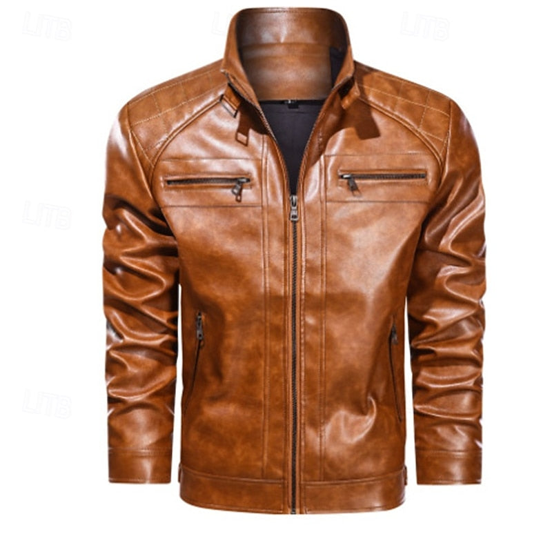 Winston | Classic Stand-Collar Biker Jacket