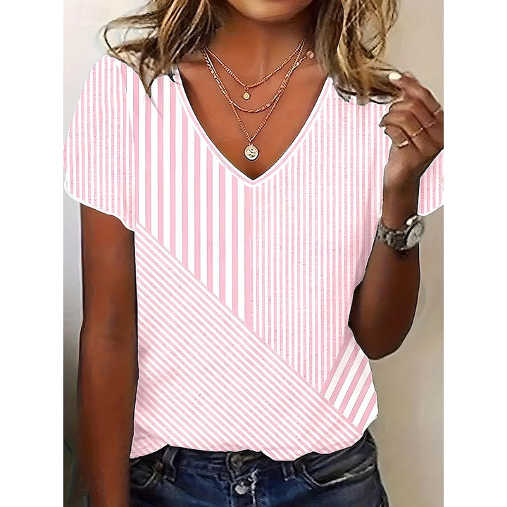 Sienna | Softly Striped V-Neck Top